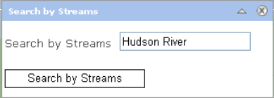 search by streams dialog box example