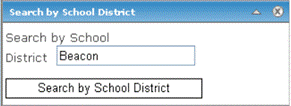 search by school dialog box example